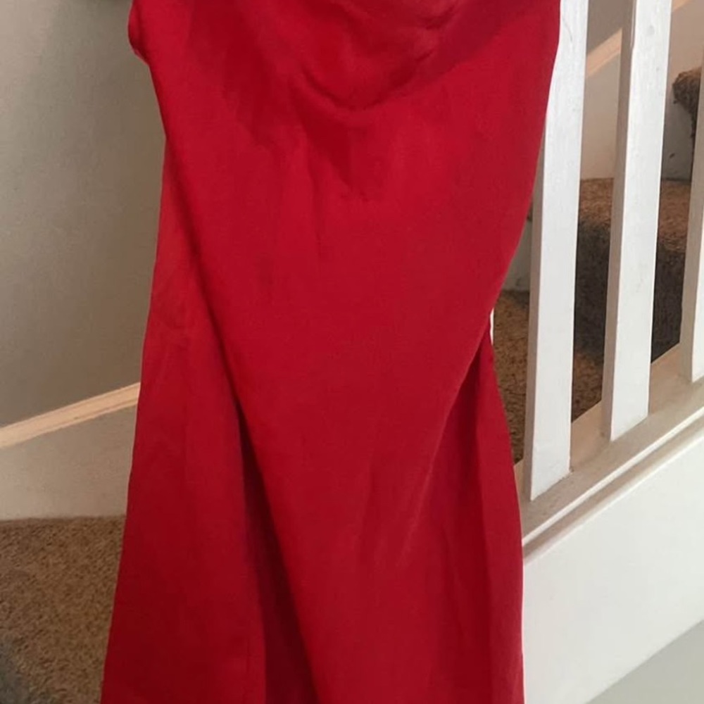 Small red UO Mallory Cowl Neck Slip Dress